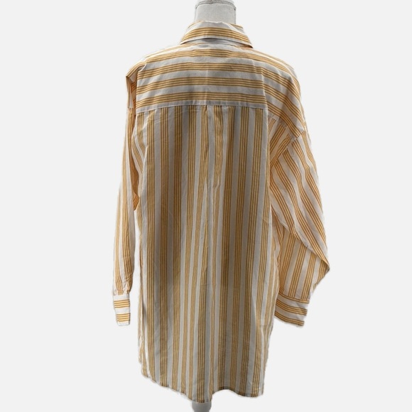 Charlie Holiday Linen & Cotton Striped Long Sleeve Button Front Shirt NWOT- Sz 4 - Picture 3 of 7